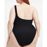 Good American NWT Always Fits Shoulder One Piece Swimsuit in Black Photo 7
