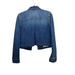 CAbi  #5297 Women's Blue Cotton Blended Dakota Denim Crop Jacket Size Medium Photo 2