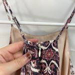 Lavender Brown women's pink geometric print high neck zip‎ lined mini dress S Photo 4