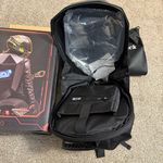 LED Knight Backpack Motorcycle Riding Backpack Hard Shell Travel Bag Laptop Bag DIY Helmet Bag Daypack for Travelling Camping Cycling Storage Bag 19in Black Photo 8