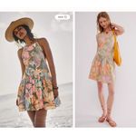 Free People  Deserted Island Mini Dress Small Rainforest Backless Bubble Skirt Photo 1