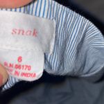 Chic Striped Blue and White Lace Mini Skirt Size 6 Photo 7