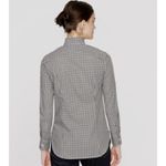J.Crew Thomas Mason Shirt Womens 2 Black White Gingham Tuxedo Check Button Up Photo 2