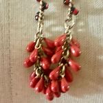 CAbi “La Boheme” Necklace – Red Teardrop Beads & Gold Chain Photo 7