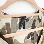 Lapis Womens Top Size L Brown Beige Abstract Draped Boho Artsy Retro Office Size L Photo 4
