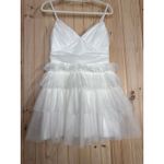 Lulus NWT  Special Poise White Tulle Pleated Sleeveless Tiered Mini Dress Sz M Photo 1