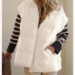 Amazon White Oversized Puffer Vest Photo 1