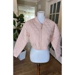 Forever 21  Blush Quilted Crop Jacket Women's Medium Pink Bomber Zip Up NWT Photo 1
