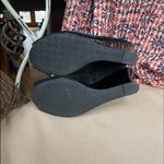 Lilly Pulitzer Suede Peep Toe Wedge Slip On Heels in Black Size 8.5 Photo 5