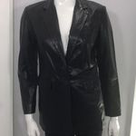 INC Leather Jacket Blazer Black Photo 0