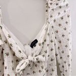 Majorelle  Floral Printed Long Sleeve Romper Mini Metallic Lurex Thread Photo 1