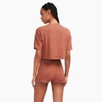 Naadam Ribbed Lightweight Cropped Top Tee Cashmere Blend Short Sleeves Size S Photo 1