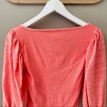 Free People  Day Lilly Balloon Sleeve Coral Top Sz XS Photo 6