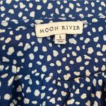 Moon River Anthropologie Blue and White puff sleeve maxi dress sz L Photo 5