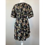 Wilfred Aritzia  Floral Pleated Belted Black Floral Mini Dress Size XXS Photo 2