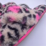 Wonder Nation faux fur cheetah print crisscross slide slippers women Size 6 Photo 7