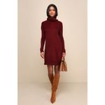 NWT Lulu’s Tea Reader Burgundy Mini Sweater Dress Size M Photo 2