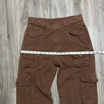 Women's Brown Wide Leg Cargo Jeans Size 0 Photo 3