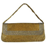 Vintage Bechamel Gold Seed Beads Embroidered Bridal Handbag Clutch Evening Party Photo 0