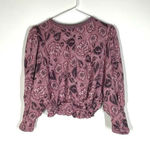Free People NEW  No Ordinary Jacquard Pink Floral Cropped Sweater Size Medium Photo 5