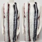 Elie Tahari Jill Faux Fur Striped Sleeveless Long Photo 4