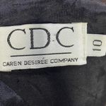 Vintage 90s Satin Mini Dress Embroidered Floral Beaded Squareneck Black Womens 8 Photo 6