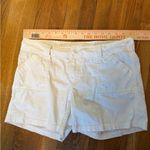 prAna  Womens Cargo Shorts Ivory Lightly Ribbed Sz 8, 4.5” Inseam EUC Photo 9