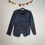 Donna Karan  blue and black patterned asymmetrical blazer jacket Photo 1