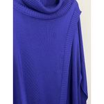 Misook Purple Blue Cowl Neck Asymmetrical Oversized Long Sleeve Sweater Tunic L Photo 2