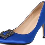ALBA Satin Royal Blue Stiletto High Heel Women’s Shoes Sz 7 EUC Photo 0