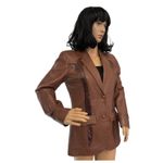 1980s Pioneer Wear genuine Brown leather blazer snakeskin Photo 2