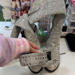 Dolls Kill  Glittering Silver Ankle Boots Photo 2