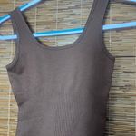 Jumpsuits Sleeveless‎ Backless Bodycon Tummy Control Workout Romper size : SMALL Brown Photo 2