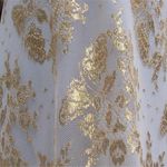 Cache Gold Metallic Silk Sheer Illusion Lace Top Dress Fit Flare New NWT $158 Photo 8