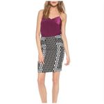 Diane Von Furstenberg  Laury Honeycomb Pencil Skirt Black White Mini Womens‎ 2 Photo 2