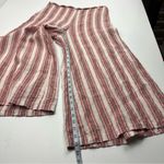 Bryn Walker  Ella Red White Striped Wide Leg Cropped Linen Pant Womens Size Small Photo 5