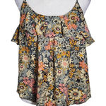 Bishop and Young  Gray Floral Blouse with Ruffle Sleeves NWT Size Small Anthro Top Photo 0