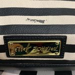 Betsey Johnson woman black and white striped shoulder/crossbody bag Photo 7