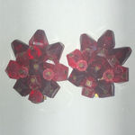 Germany Vintage Pink Red Cluster Beads Clip On Earrings Photo 1