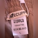 ECUPPER Cotton Wide Leg Pants Beige Women size L retro campana lightweight Tan Size L Photo 9