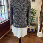 Anthropologie Moth NWOT Black and White V-Neck Sweater with Pearl like Buttons Photo 1