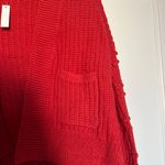 Madewell Bobble Cotton Pom Pom Cardigan Sweater in Kilt Red XSMALL NWT Photo 4