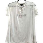 Bebe White Lace Detail Women's XL Top-Nwot Photo 0