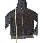 Juicy Couture ‎ Women’s Velour Tracksuit Set Black Hoodie Pants Size L Vintage Photo 2