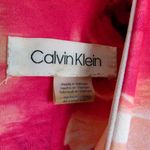 Calvin Klein Cream & Pink Floral V-Neck A-Line Sheath Dress Formal 2 Petite Photo 3