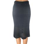 Aritzia Babaton Women's Black High Waist Open Knit Midi Pencil Skirt Size 2XS Photo 2