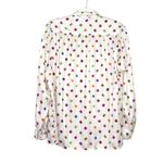 1980s Evan Picone Rainbow Vintage Satin Blouse with Pussybow Neck Tie Medium White Photo 2