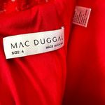 Mac Duggal Embroidered Illusion Bodice Sleeveless Trumpet Gown in Red Size US 4 Photo 3