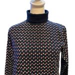 L.L.Bean Interlock Turtleneck Heart Print Long Sleeve Womens Sz Medium Valentines Photo 5