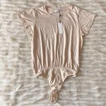 Free People  Daydreamer Cream Short Sleeve Tee Bodysuit Sz M Photo 56